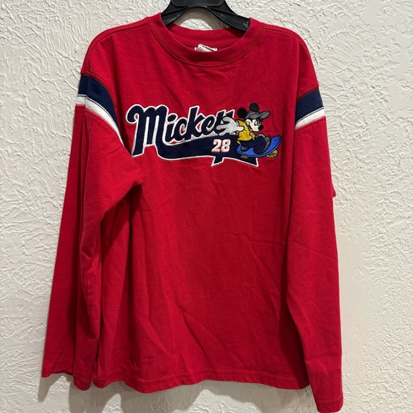 Disney store boys Mickey Embroidered Long Sleeve large 10/12 - Picture 1 of 4